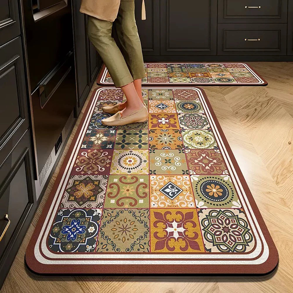 Non-Slip Velvet Kitchen Runner Mat – Absorbent Long Floor Rug