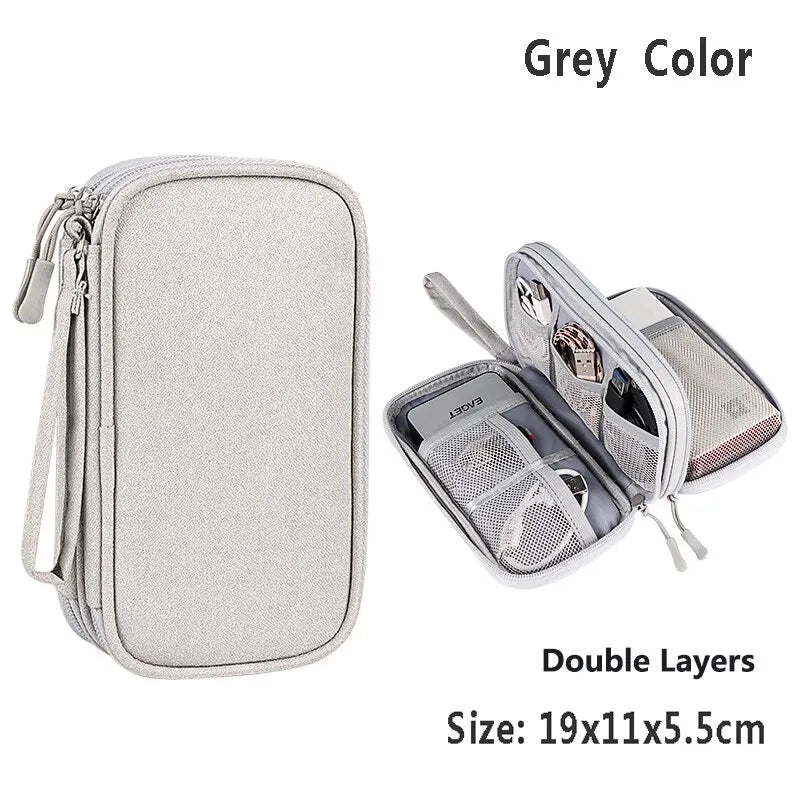 Waterproof Cable Organiser Bag – Travel Case for Chargers & Cords