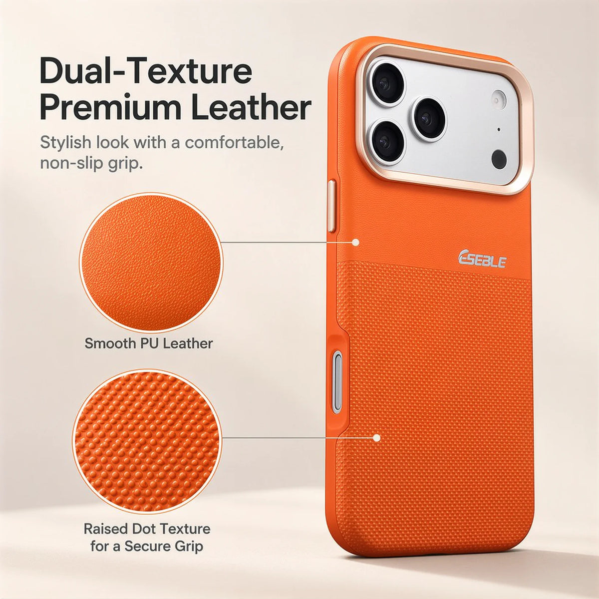 ESEBLE Woven Faux-Leather Magnetic Phone Case