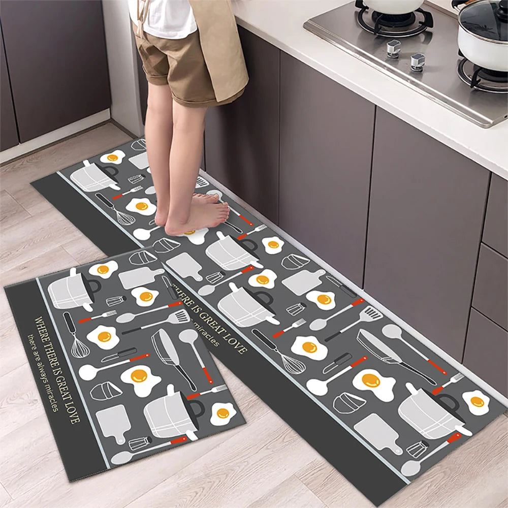 Non-Slip Velvet Kitchen Runner Mat – Absorbent Long Floor Rug