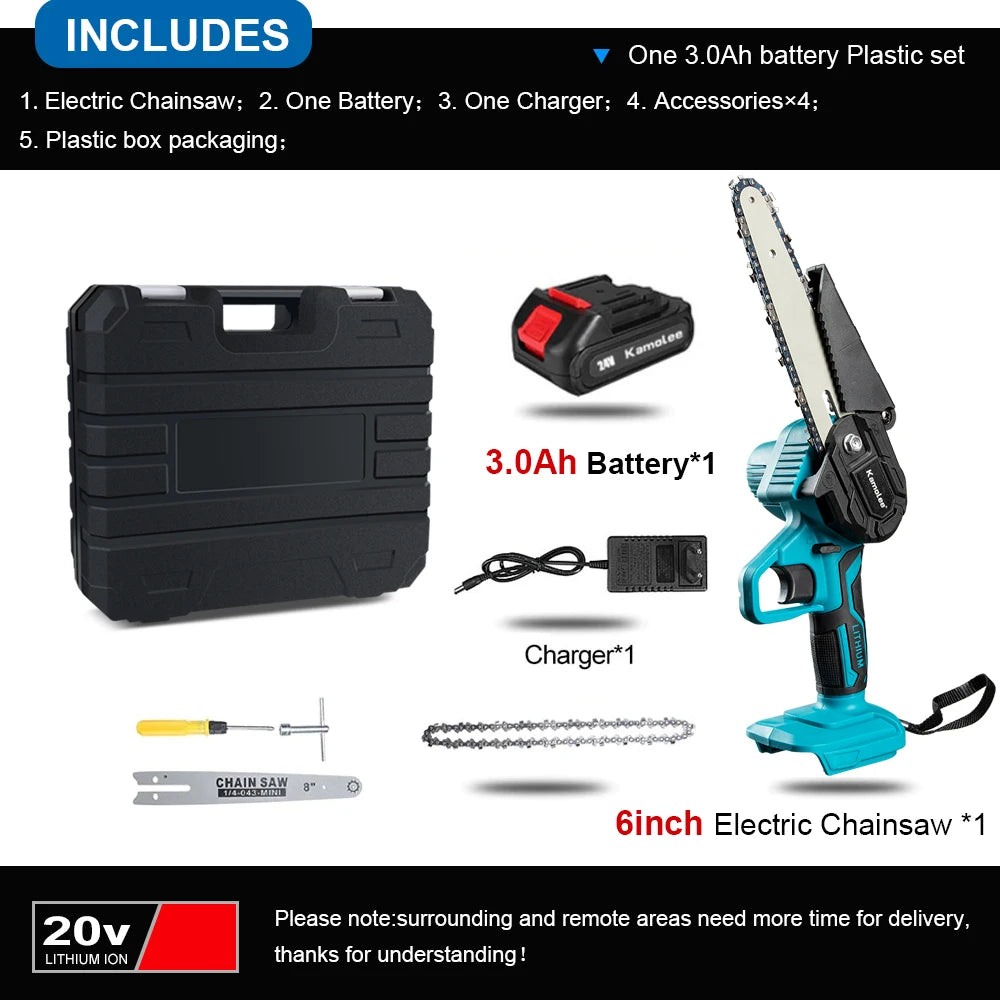 Kamolee 24V Brushless Mini Chainsaw – Cordless Wood Pruning Saw