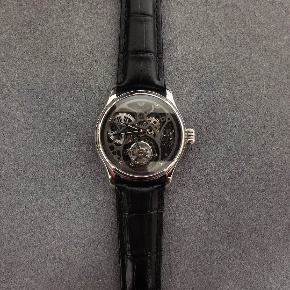 Jacques Genry Men's Tourbillon Watch – 42mm, Manual, Skeleton Dial
