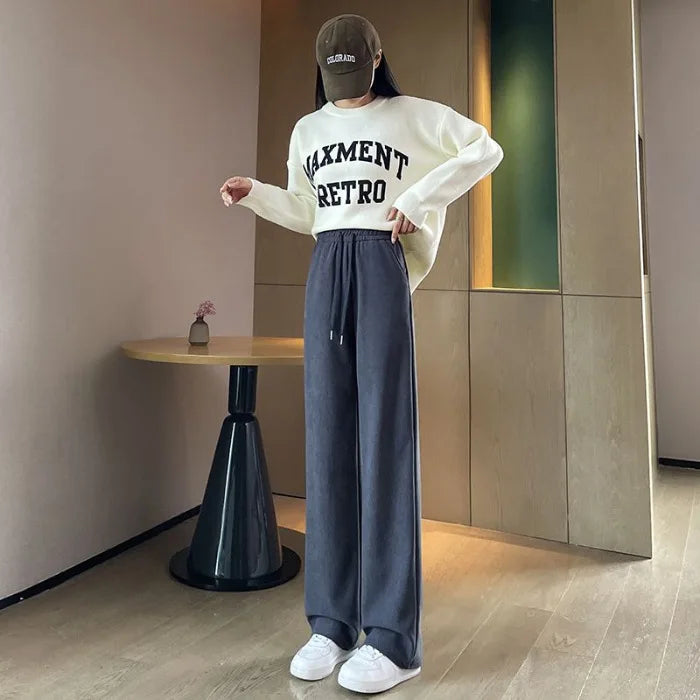 Women's Wide Leg Trousers – High Waist Straight Cut Casual Pants