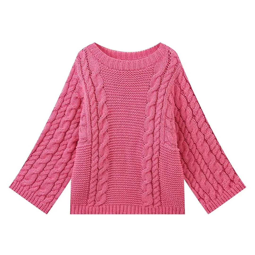 Yaminiya Women's Oversized Turtleneck Jumper – Cosy Knit Sweater