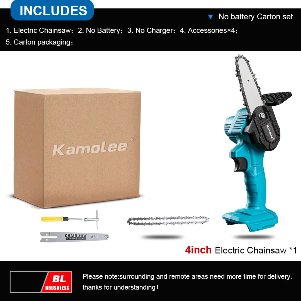 Kamolee 24V Brushless Mini Chainsaw – Cordless Wood Pruning Saw