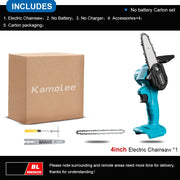 Kamolee 24V Brushless Mini Chainsaw – Cordless Wood Pruning Saw