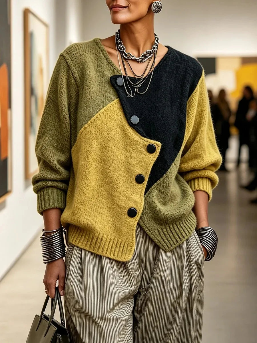 Women's Oversized Vintage Knit Jumper – Soft Warm Winter Sweater
