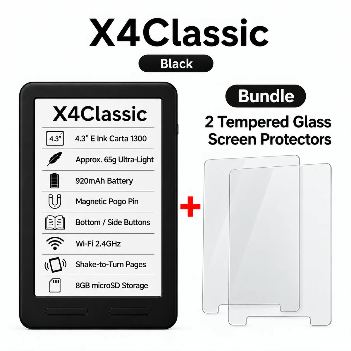 XTEINK X3 Pro E-Reader – Pocket-Size E-Ink Reader, Lightweight