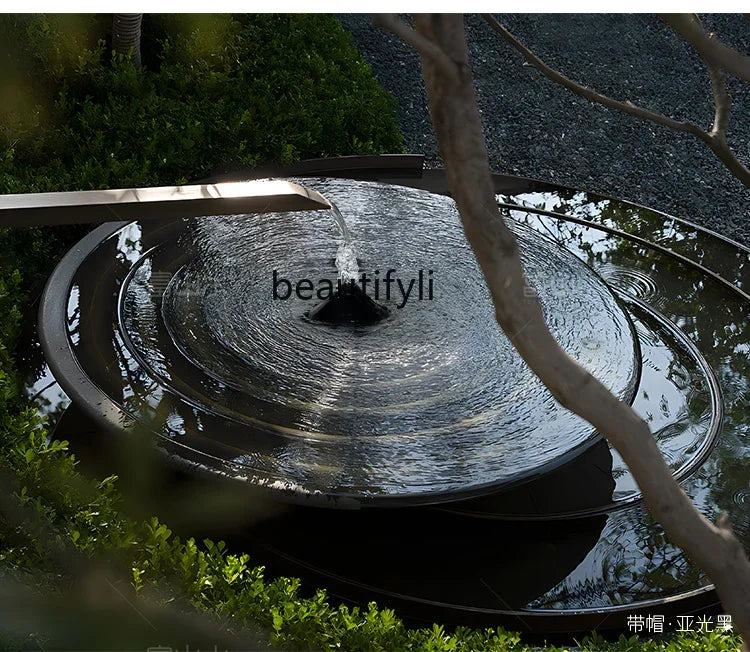 Japanese Zen Water Fountain — Courtyard & Hotel Landscape Feature