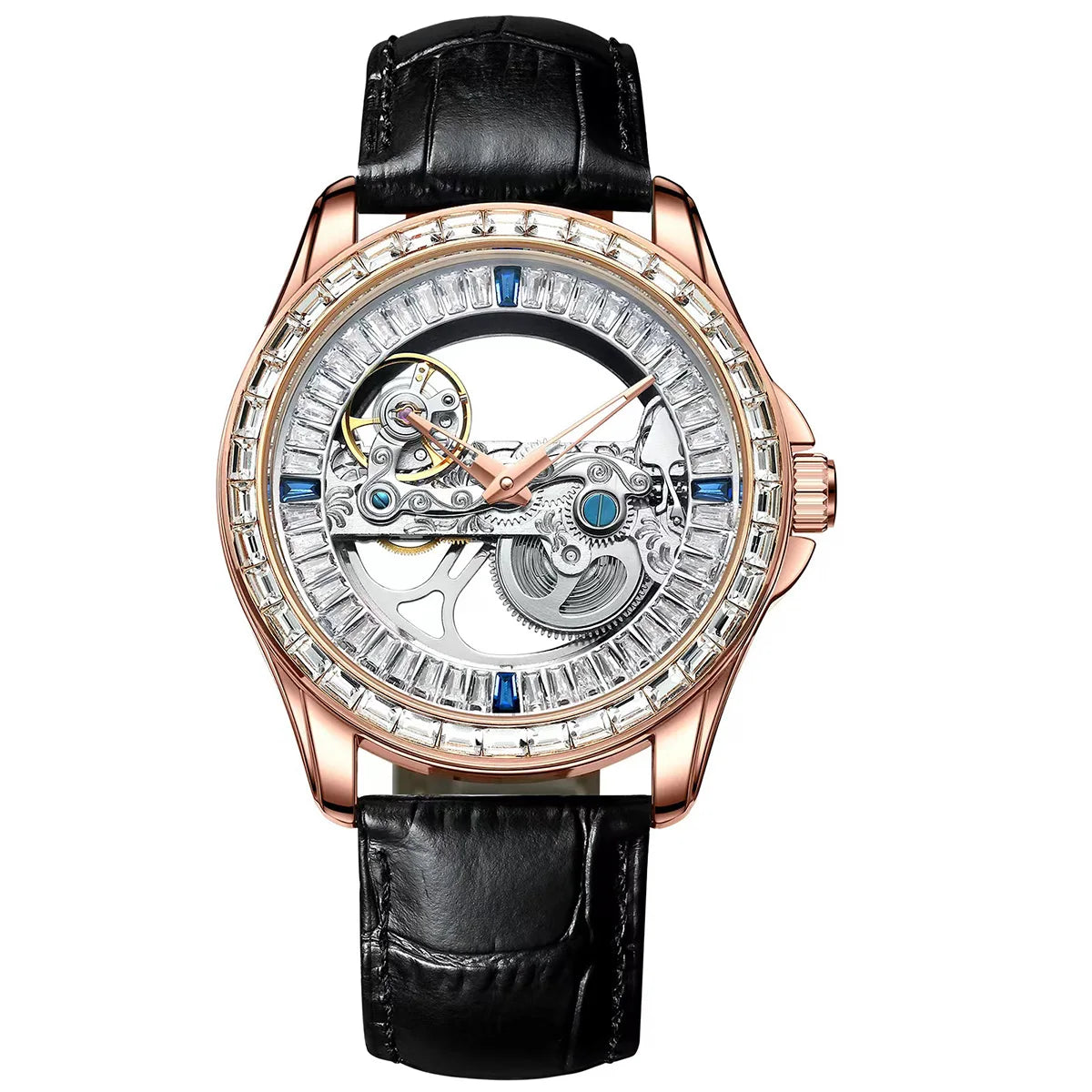 AILANG Men's Transparent Skeleton Automatic Watch – Double-Sided Dial