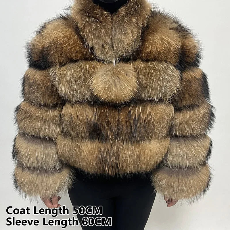 MAOMAOKONG Women's Real Fox Fur Coat – Luxury Winter Jacket