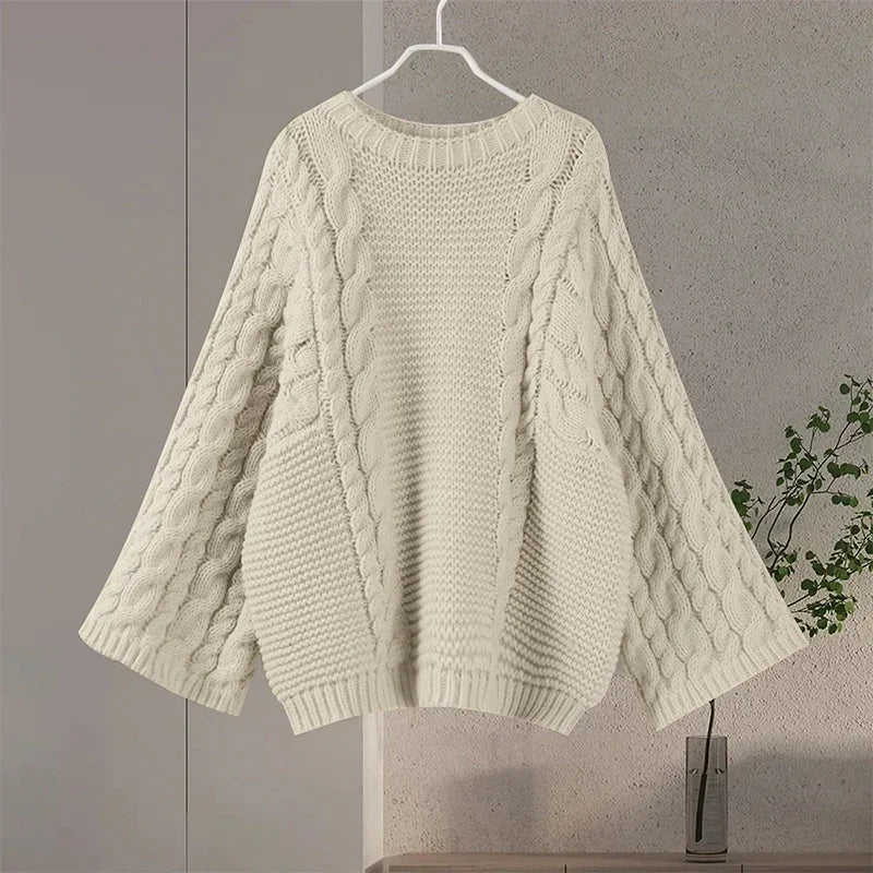 Yaminiya Women's Oversized Turtleneck Jumper – Cosy Knit Sweater