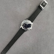 Jacques Genry Men's Automatic Jump Hour Watch – 38mm, Blue Sanded Dial