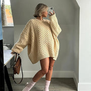 Yaminiya Women's Oversized Turtleneck Jumper – Cosy Knit Sweater