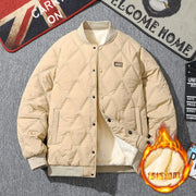 Men's Quilted Padded Winter Jacket – Thick Diamond-Stitch Warm Coat