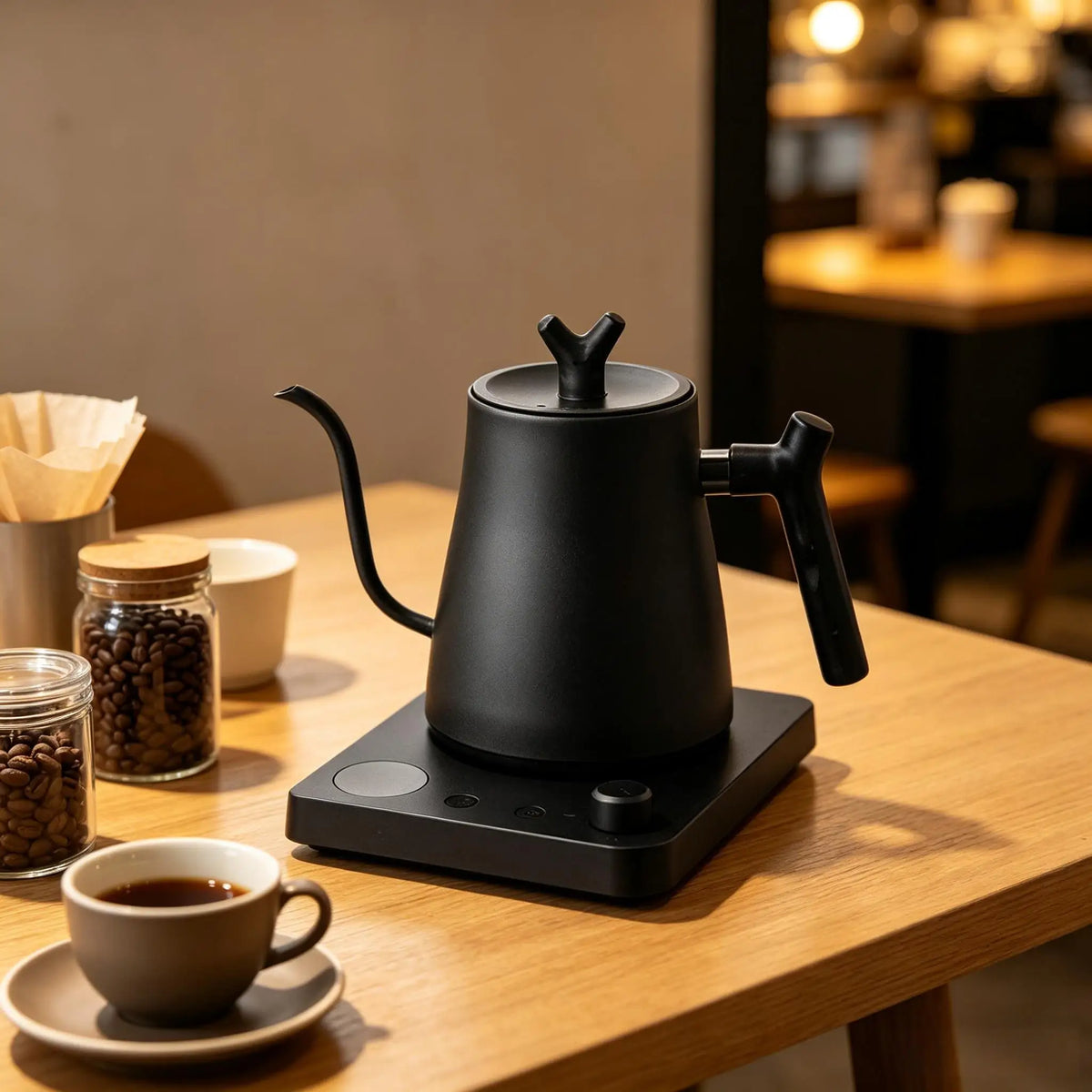 Smart Gooseneck Electric Kettle, Pour Over Coffee Tea, Temp Control & Hold, 1L 304 Stainless Steel,Matte Black 110V/220V