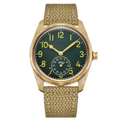 Merkur Men's Bronze Military Watch – Hand-Wound, Sub-Second Dial