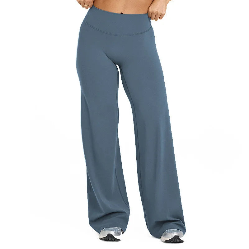 VEQKING Women's High-Waist Yoga Pants – Stretch Straight-Leg Trousers