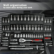 46-Piece Socket Wrench Set – Cr-V Steel Ratchet Tool Kit with Bag