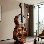 Cello Wine Cabinet — Black Walnut Display Cabinet with Glass Doors