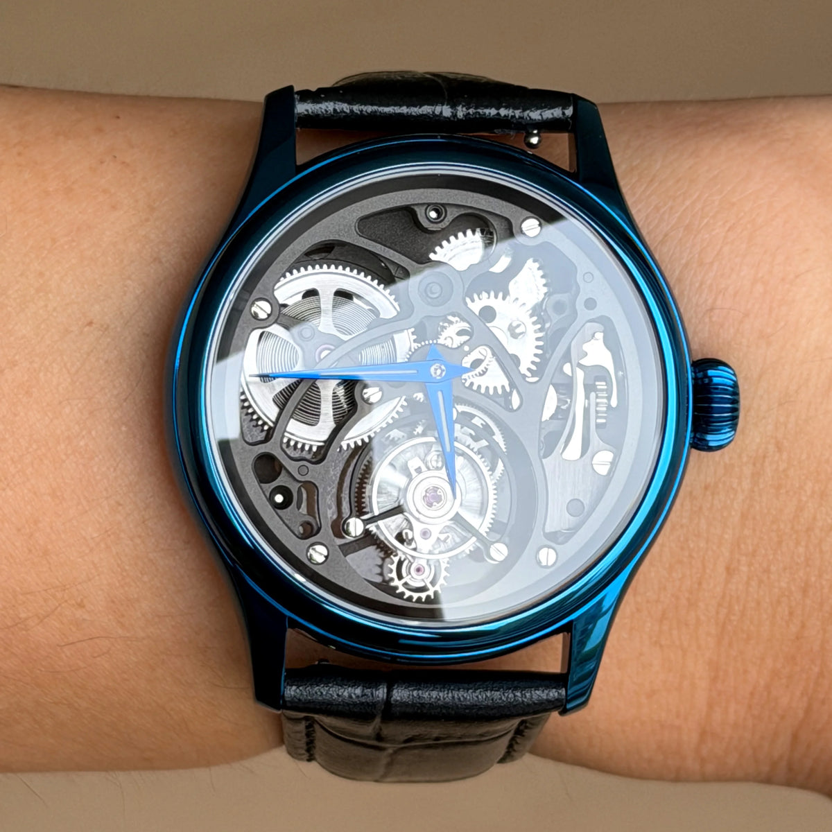 Merkur Men's Skeleton Tourbillon Watch – Sapphire, Business, 42mm