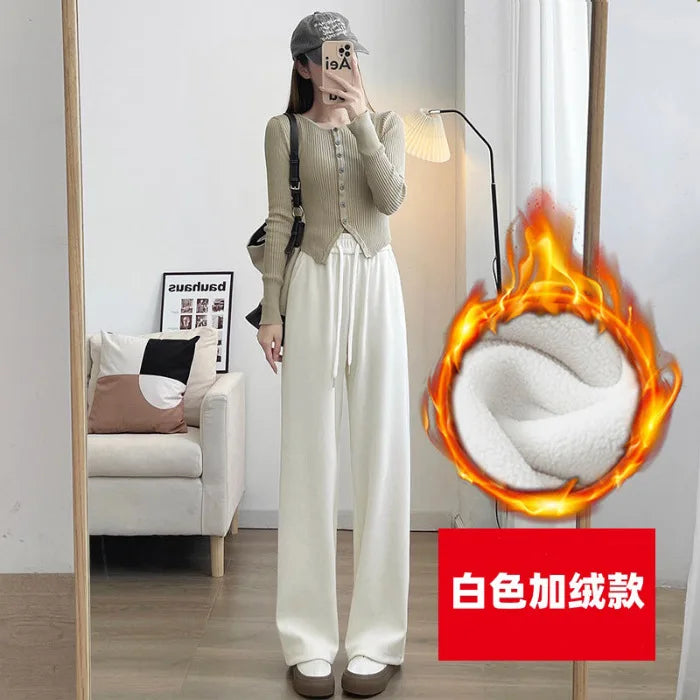 Women's Wide Leg Trousers – High Waist Straight Cut Casual Pants