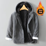 Men's Thick Hooded Padded Winter Jacket – Warm Vintage-Style Coat