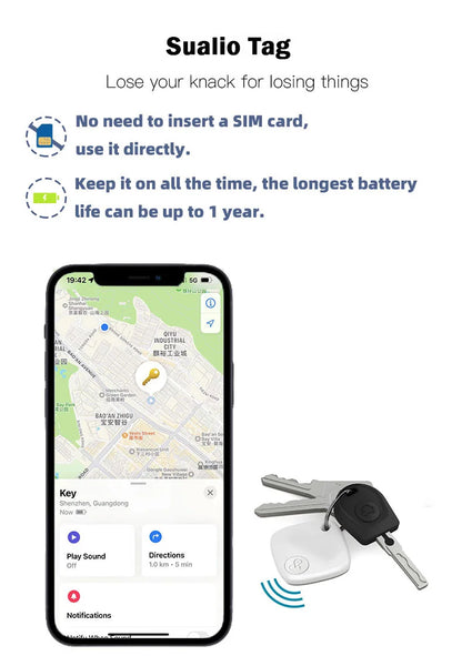 Bluetooth Mini Tracking Device for Apple Find My APP Smart Tag Kid Pet Car GPS Lost Tracker Anti-Lost Alarm Reminder Positioner