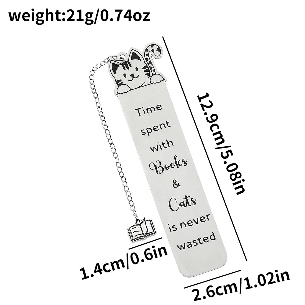 Cartoon cat metal bookmark, cute metal bookmarks with tassel, reading office supplies for cat-loving book lovers