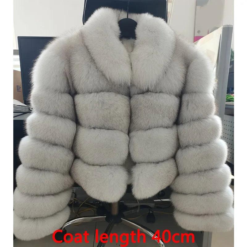 MAOMAOKONG Women's Real Fox Fur Coat – Luxury Winter Jacket