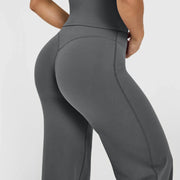 Women's High-Waist Wide-Leg Yoga Pants – Tummy Control Flare Leggings