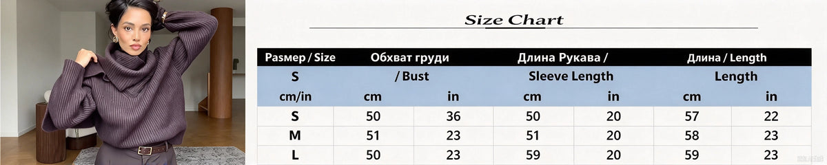 Women's Oversized Vintage Knit Jumper – Soft Warm Winter Sweater