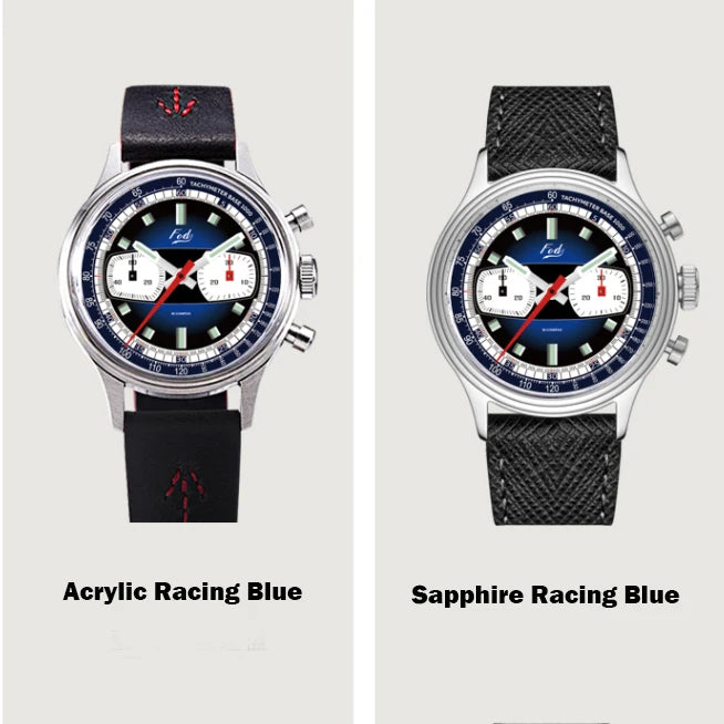Fod Men's Retro Chronograph Mechanical Watch – ST1901, Racing Series, 38mm