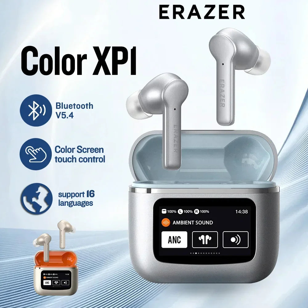 ERAZER XP1 Bluetooth Earphones – LCD Touch-Screen Charging Case