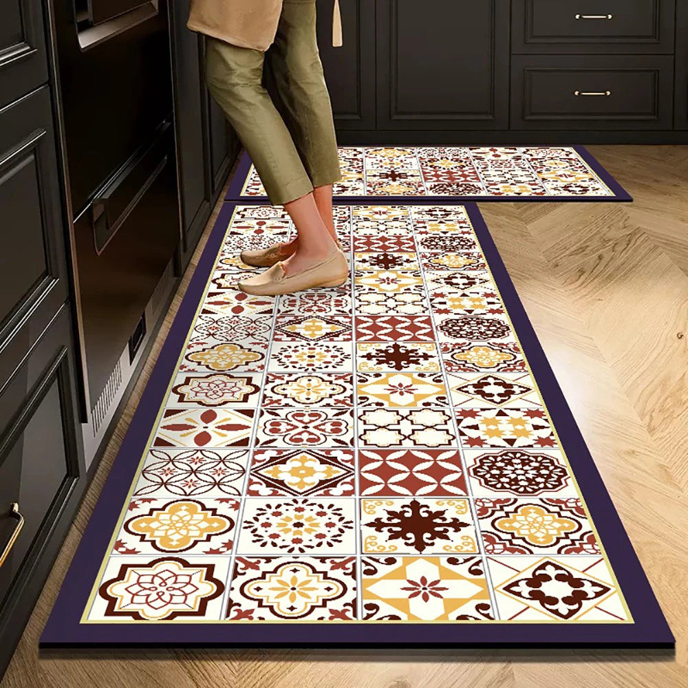 Non-Slip Velvet Kitchen Runner Mat – Absorbent Long Floor Rug