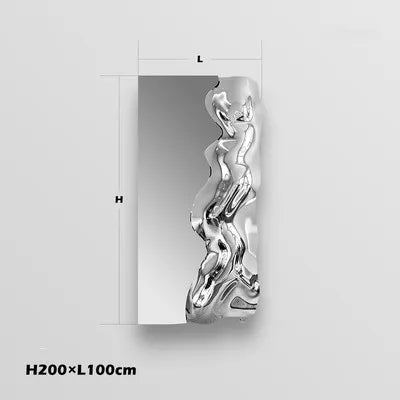 Stainless Steel Mirror Wall Panel — Art Deco Statement Decor, 3 Sizes
