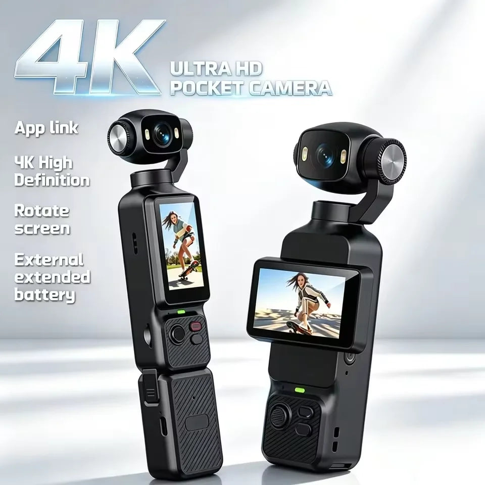Pocket Vlogging Camera with Rotating Lens & Fill Light