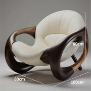 Black Walnut Lounge Chair — Solid Wood Lazy Armchair, 800 x 1000 x 800mm