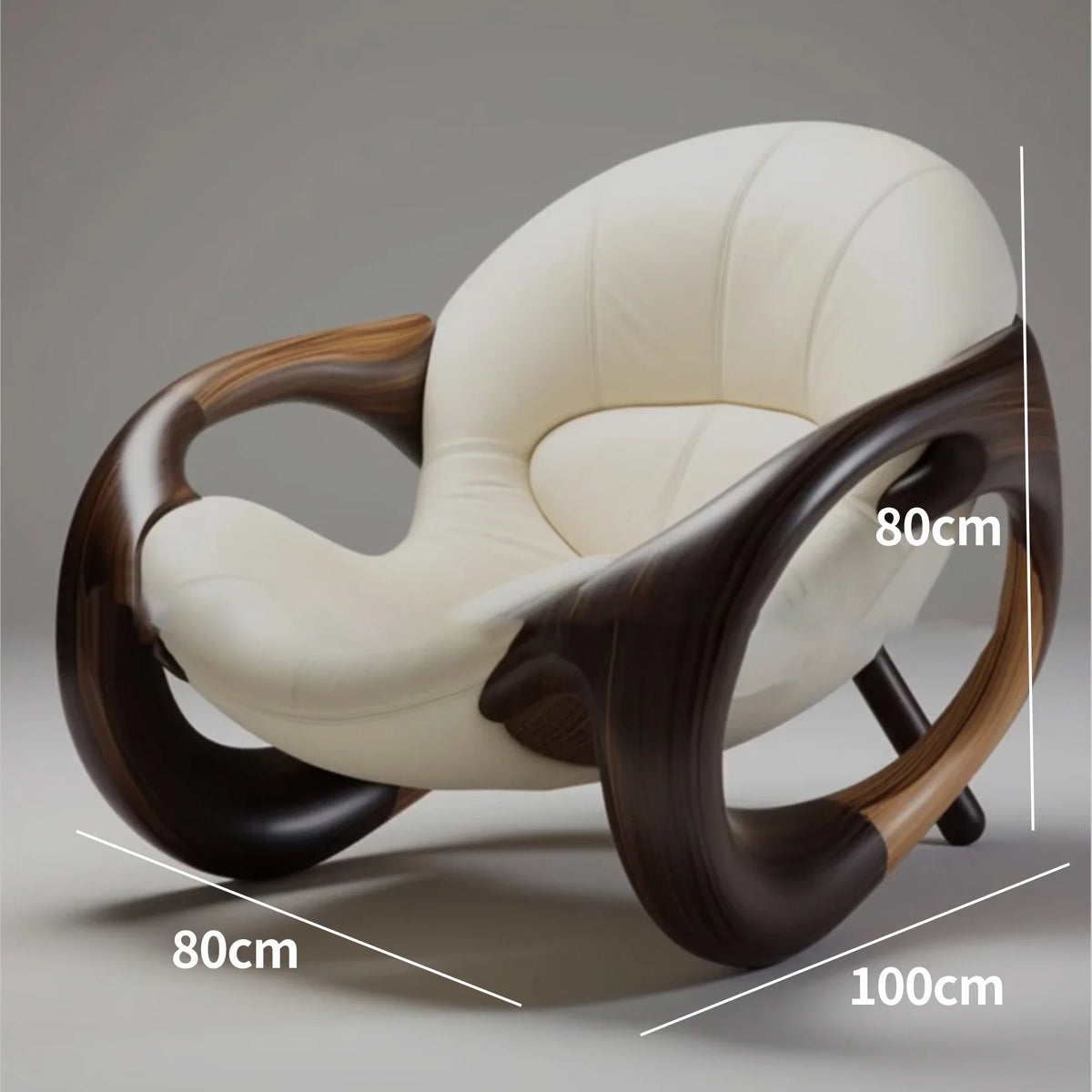 Black Walnut Lounge Chair — Solid Wood Lazy Armchair, 800 x 1000 x 800mm - photo 10