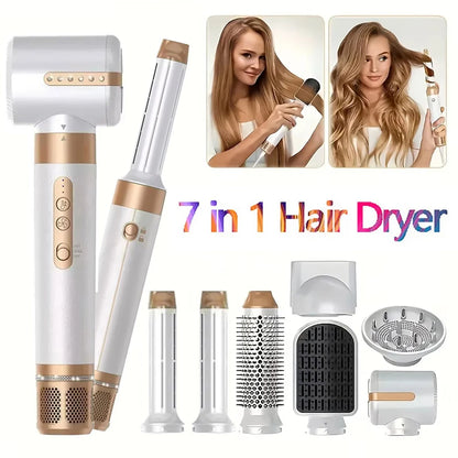 7 in 1 Hair Dryer Negative Ion Airwrap Styling Hair Curler Straightening Brush Brushless Motor Professional Hair Dryer Set