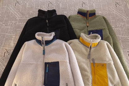 Motorcycle Outdoor Fleece Jacket For Men/Women Double Sided Fleece Thickened Plush Rider Cycling Suit Lamb Wool Windproof Jacket