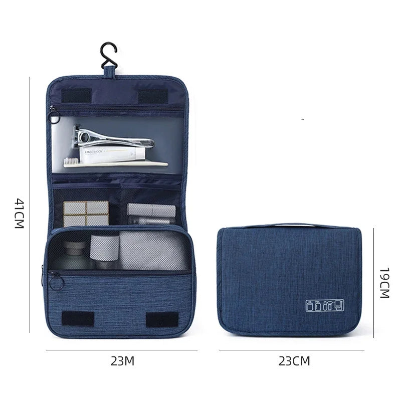 Hanging Travel Wash Bag – Waterproof Toiletries Organiser, Oxford Fabric