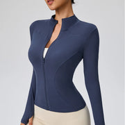 Women's Quick-Dry Pilates Jacket – Lightweight Zip-Up for Gym & Running