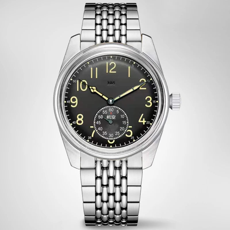 Merkur Men's Bronze Military Watch – Hand-Wound, Sub-Second Dial