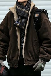 Men's Vintage Polar Wool Winter Jacket – Thick Warm Zip-Up Coat
