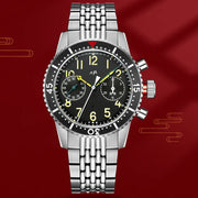 Merkur Men's Retro Chronograph Watch – Vintage 70s, Sapphire, 38mm
