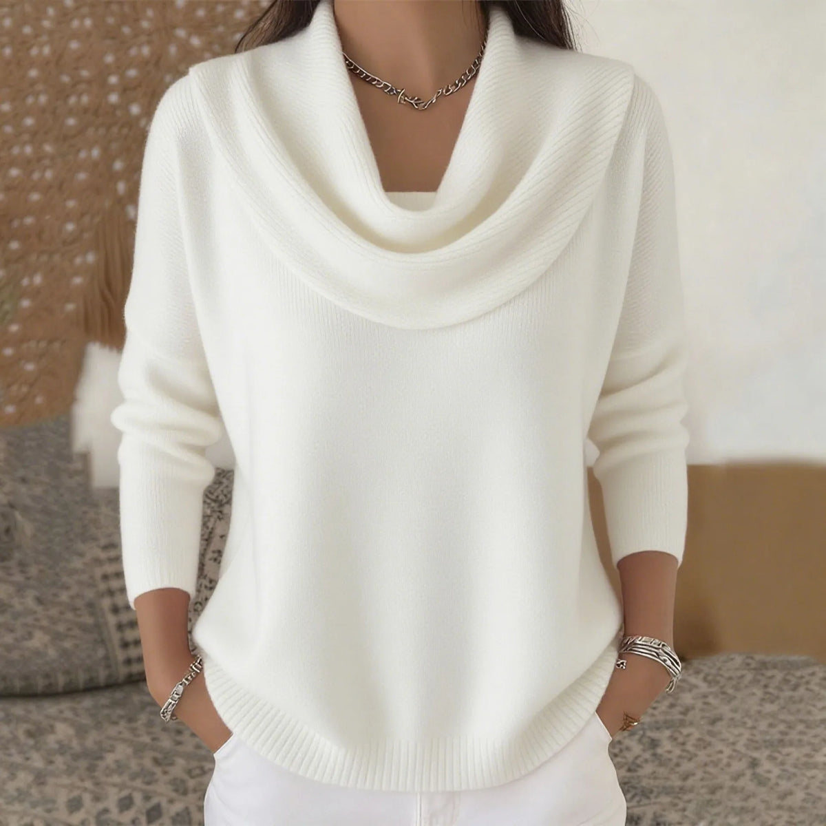 Women's Oversized Vintage Knit Jumper – Soft Warm Winter Sweater