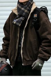 Men's Vintage Polar Wool Winter Jacket – Thick Warm Zip-Up Coat