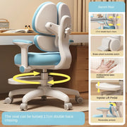 Children's Study Chair to Correct Sitting Posture of Primary School Students can Lift the Seat HomeBackrest Desk Writing Chair