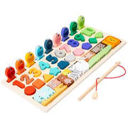 7-in-1 Wooden Learning Board & Magnetic Fishing Game
